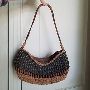 Jute and bead Handbag